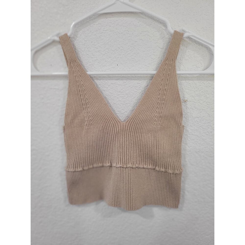 Beneliza Cream Ribbed Knit Crop Top Women's Size Medium‎ #11